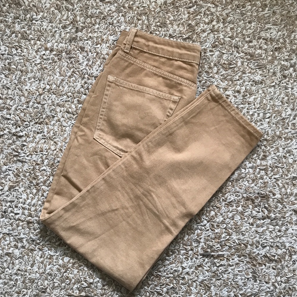 topshop tan mom jeans